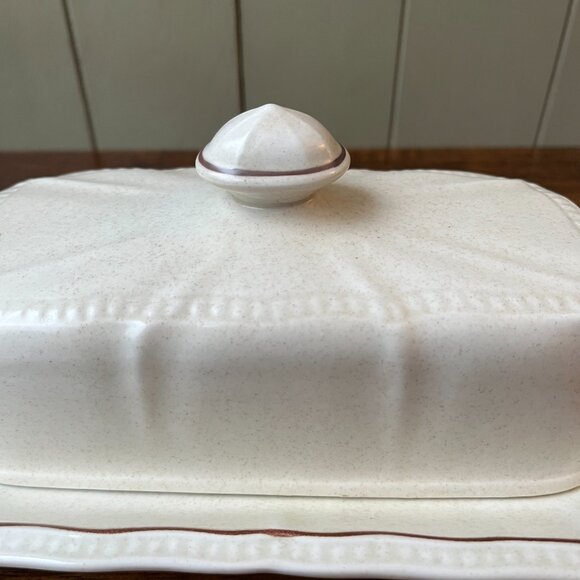 Kensington Staffordshire Handcrafted England Ironstone Butter Dish - Picture 10 of 15